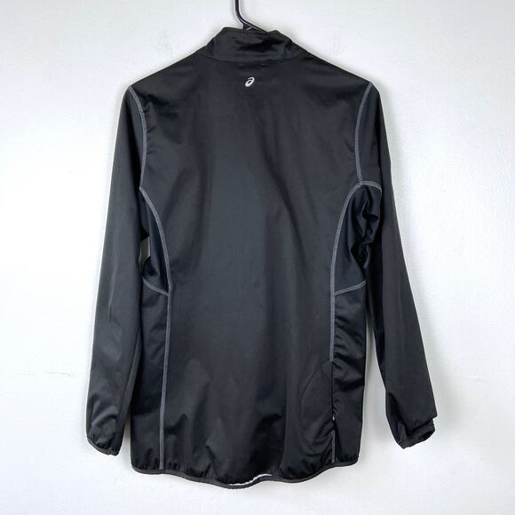 Asics Running Jacket Full Zip Black Water Repellant Activewear Women Size Small - Picture 5 of 9